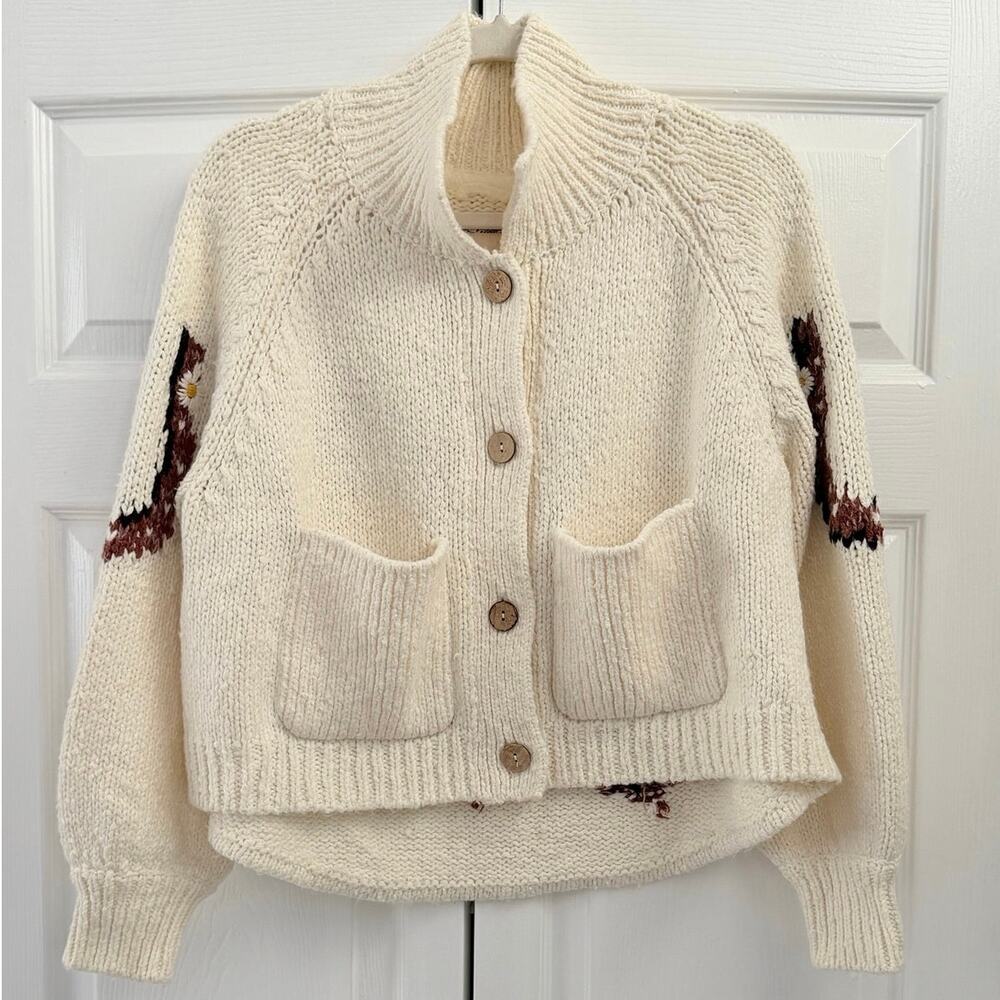 Anthropologie Pilcro Western Horse Graphic Cardigan Sweater XS - Picture 2 of 6